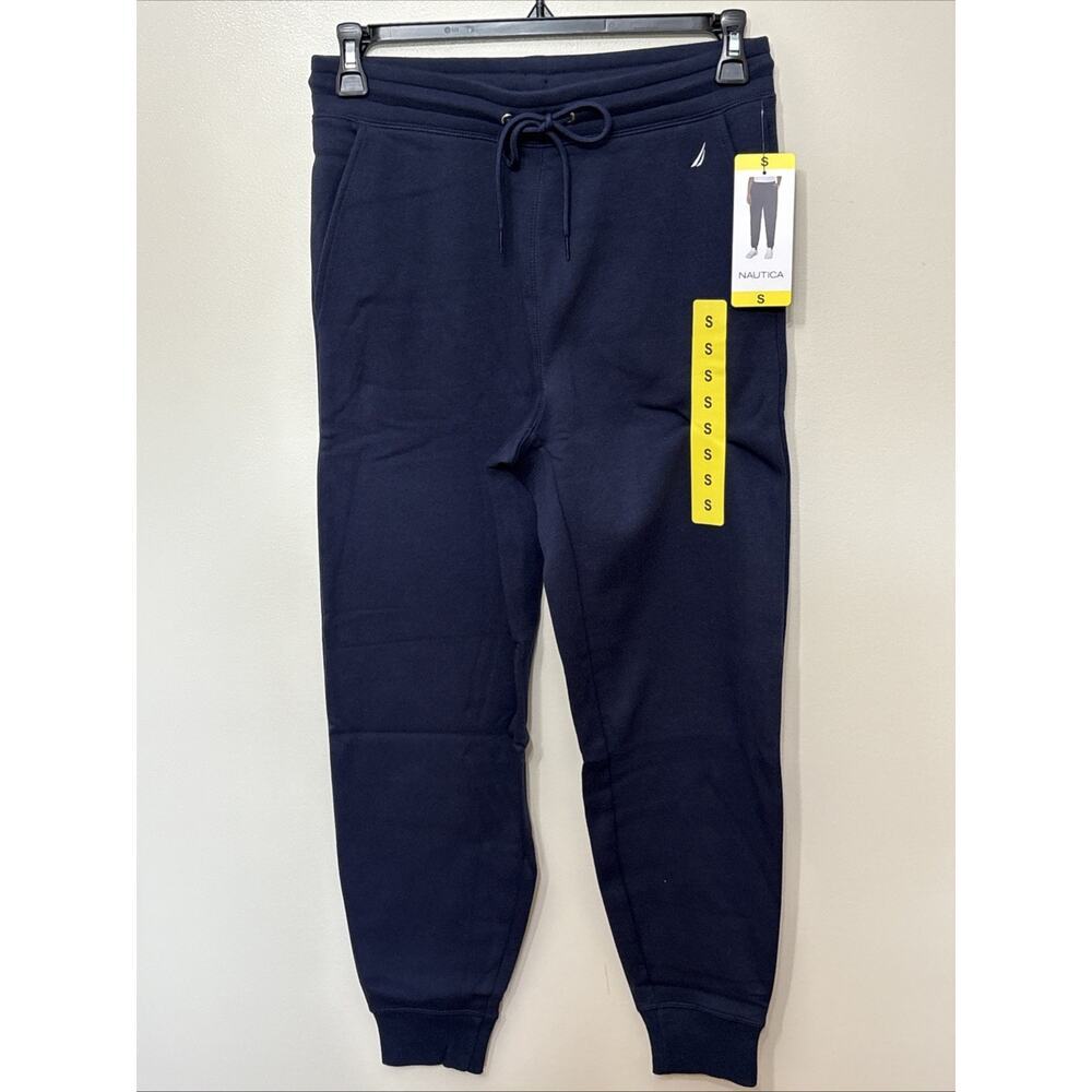 Nautica Navy Men’s Midweight Fleece Jogger Pants Size Small